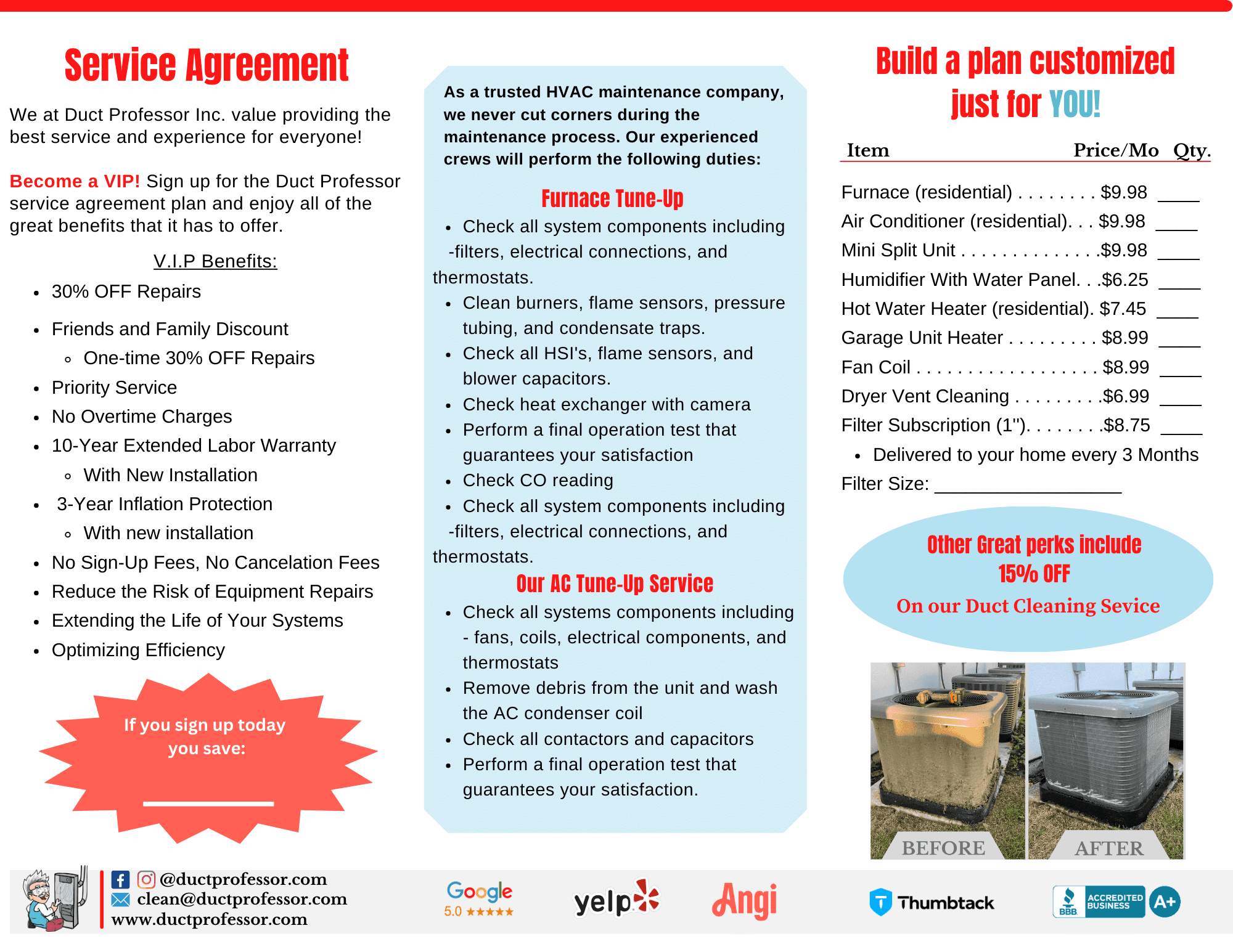 maintenance agreement info